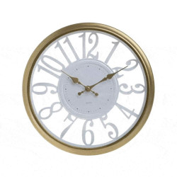 Ρολόι Τοίχου 3-20-284-0147 30x4cm White-Gold Inart Πλαστικό