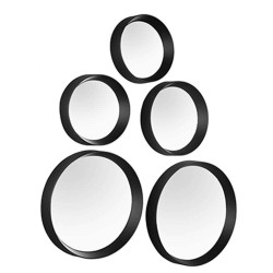 Καθρέπτης Τοίχου Στρογγυλός Lia (Σετ 5Τμχ) 1340102 Black Mirrors & More Πλαστικό