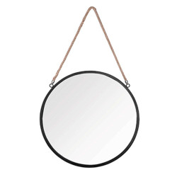Καθρέπτης Τοίχου Στρογγυλός Nina 1490102 Φ40cm Black Mirrors & More Μέταλλο