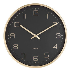Ρολόι Τοίχου Elegance KA5720BK Φ30cm Μεταλλικό Black-Gold Karlsson Μέταλλο