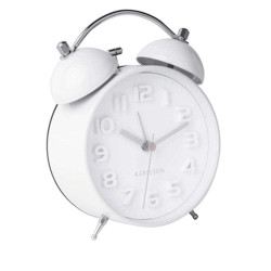 Ρολόι Επιτραπέζιο - Ξυπνητήρι Mr. White KA5721WH Φ11x15cm White Karlsson Ατσάλι