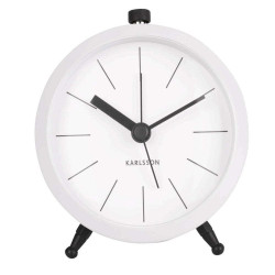 Ρολόι Επιτραπέζιο - Ξυπνητήρι Button KA5778WH Φ9x10,5cm White Karlsson Μέταλλο
