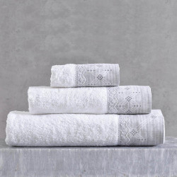 Πετσέτες Suave (Σετ 3τμχ) Grey Ρυθμός Σετ Πετσέτες 70x140cm 100% Βαμβάκι