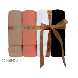 Πετσέτες Torino (Σετ 4τμχ) 1 White Makis Tselios Σετ Πετσέτες 100% Βαμβάκι