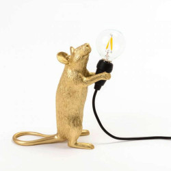Επιτραπέζιο Φωτιστικό Mouse 15230 6x13,3x14,5cm Gold Seletti Ρητίνη