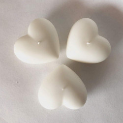Κερί Heart (Σετ 3Τμχ) #044 4,5x5,5x2,9cm White Jaspers Tabletop Παραφίνη