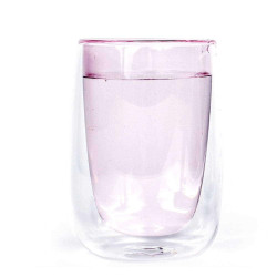 Ποτήρι Τσαγιού Doppler (Σετ 4Τμχ) SET-4-D200-P 240ml Clear-Pink Fundamental Γυαλί