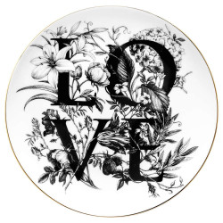 Πιατάκι - Σουβέρ Love Flowers Fine Bone China Coaster 70004-LOVE Φ10cm White-Black Rory Dobner Bone