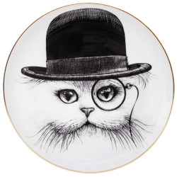 Πιάτο Cat In Hat 13001-CH Φ16cm White-Black Rory Dobner Bone