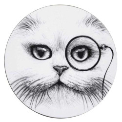 Σουβέρ Cat Monocle (Σετ 4Τμχ) 70003-cm Φ10cm Μελαμίνη White-Black Rory Dobner Μελαμίνη