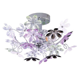 Φωτιστικό Τοίχου - Απλίκα Flower R20012017 2xE14 40W Φ38 22cm Chrome RL Lighting Μέταλλο,Ακρυλικό