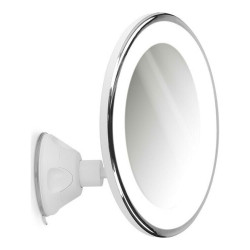 Καθρέπτης Μεγεθυντικός Led 47554.02 18cm White-Silver Navaris Γυαλί,ABS