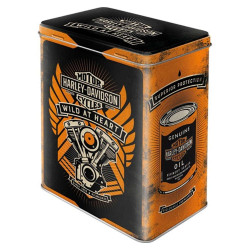 Κουτί Αποθήκευσης Harley-Davidson H-D - Wild At Heart 30141 Μεταλλικό 14x10x20cm Black-Rust Nostalgi Μέταλλο