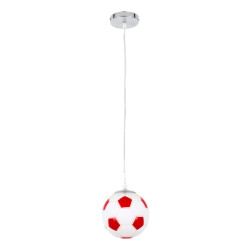 Φωτιστικό Οροφής Παιδικό Football 00642 1xΕ27 Φ15x18cm Red-White GloboStar