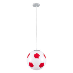 Φωτιστικό Οροφής Παιδικό Football 00646 1xΕ27 Φ25x25cm Red-White GloboStar