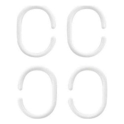 Κρίκοι Κουρτίνας Μπάνιου (Σετ 12Τμχ) 02-10584 4x6cm White Estia Πλαστικό