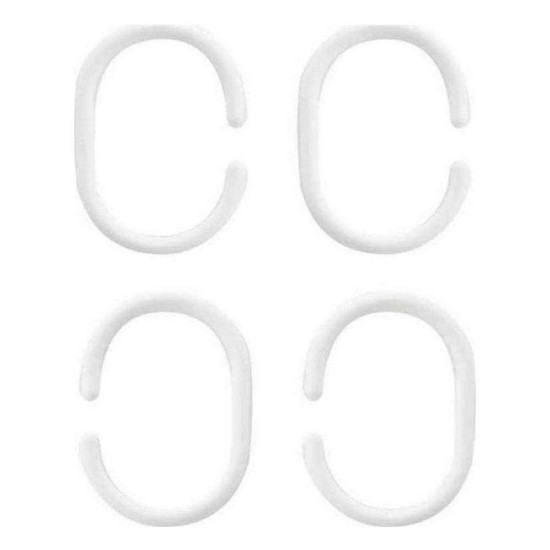 Κρίκοι Κουρτίνας Μπάνιου (Σετ 12Τμχ) 02-10584 4x6cm White Estia Πλαστικό