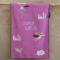 Πετσέτα Θαλάσσης Παιδική Super Girls Lila Nima Θαλάσσης 70x140cm 100% Microfiber