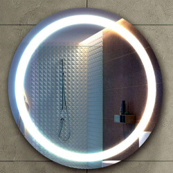 Καθρέπτης Μπάνιου Με Φως Led PIC012 Φ53cm Clear Karag Γυαλί