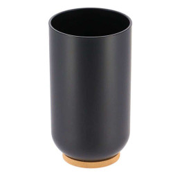 Ποτήρι Μπάνιου Με Bamboo 06.6174237 Black Πλαστικό