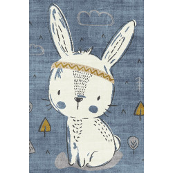 Χαλί Playtime Bunny KD46 Blue-White Ezzo 80X150cm