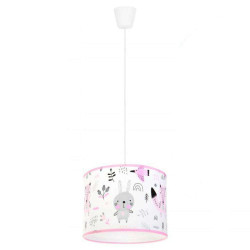 Φωτιστικό Οροφής Παιδικό Bear KL-0016 E27 Φ35cm 20cm Pink-Multi Metanor Μέταλλο,Ύφασμα
