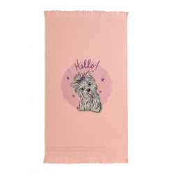 Πετσέτα Θαλάσσης Παιδική Puppy Pink Melinen Θαλάσσης 70x120cm 100% Βαμβάκι