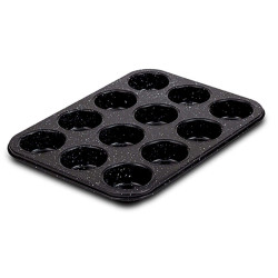Φόρμα Muffins 12 Θέσεων Αντικολλητική Nature 10-239-023 35cm Black Nava Ατσάλι