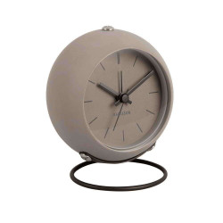 Ρολόι Επιτραπέζιο - Ξυπνητήρι Nirvana Globe KA5857GY 9,5x6x10cm Dark Warm Grey Karlsson Μέταλλο