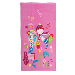 Πετσέτα Θαλάσσης Παιδική Fashion Mermaids Pink Nef-Nef Θαλάσσης 100% Βαμβάκι