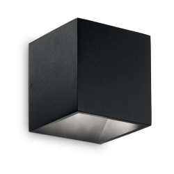Φωτιστικό Τοίχου-Απλίκα Rubik 142302 10x10x10cm LED 8,5W IP44 4000K Black Ideal Lux