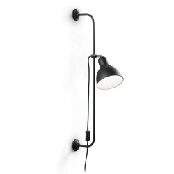 Φωτιστικό Τοίχου-Απλίκα Shower 179643 16x89x35cm 1xE27 60W Black Ideal Lux