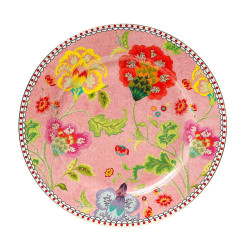 Πιάτο Γλυκού Floral Pink 14.221.04 Φ17cm Pink-Multi Cryspo Trio Πορσελάνη