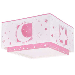 Φωτιστικό Οροφής-Πλαφονιέρα Moon 63236 S 30x30x16,5cm 2xE27 Pink Ango