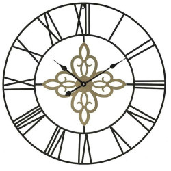 Ρολόι Τοίχου 3-20-463-0040 Φ76x5cm Black-Gold Inart Μέταλλο
