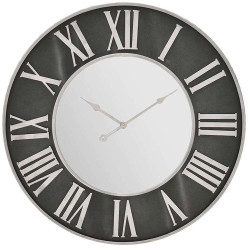 Ρολόι Τοίχου Με Καθρέπτη 3-20-463-0048 Φ60x5cm Silver-Black Inart Μέταλλο
