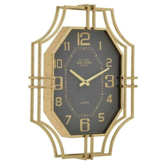 Ρολόι Τοίχου 3-20-098-0294 50x7x62cm Gold-Black Inart Μέταλλο
