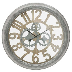 Ρολόι Τοίχου 3-20-773-0373 Φ62cm Natural-Grey Inart Μέταλλο,Ξύλο