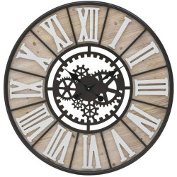 Ρολόι Τοίχου 3-20-773-0356 Φ80cm Multi Inart Μέταλλο,Ξύλο