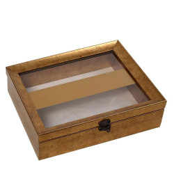 Διακοσμητικό Κουτί Με Καπάκι MAF220 30x26x6cm Gold Espiel Πολυρεσίνη