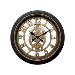 Ρολόι Τοίχου 280-122-022 Φ50cm Brown-Gold Πλαστικό