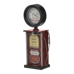 Ρολόι Επιτραπέζιο Αντλία Βενζίνης 3-20-977-0323 14x9x35cm Red Inart Μέταλλο