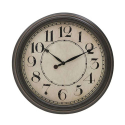 Ρολόι Τοίχου 3-20-284-0173 Φ50x5,5cm Ecru-Black Inart Πλαστικό