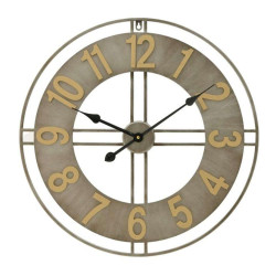 Ρολόι Τοίχου Αντικέ 3-20-333-0011 60x4,5x60cm Grey-Gold Inart Μέταλλο