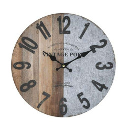 Ρολόι Τοίχου 3-20-773-0354 Δ34cm Grey-Natural Inart Ξύλο