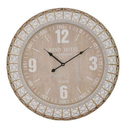 Ρολόι Τοίχου 3-20-773-0390 Φ58x4cm Natural-White Inart Ξύλο