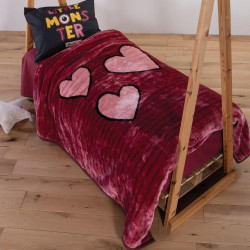 Κουβέρτα Παιδική Monster Hearts Bordo Nef-Nef Μονό 160x220cm 100% Πολυέστερ