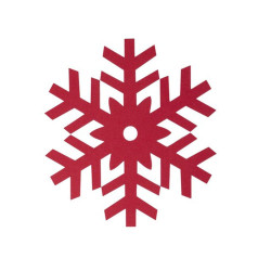 Σουβέρ Χριστουγεννιάτικο Snow Flake (Σετ 6τμχ) 10x10 Red Nef-Nef 100% Πολυέστερ