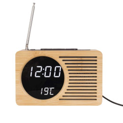 Ρολόι Επιτραπέζιο - Ξυπνητήρι Retro Radio KA5719 16x10x7cm Natural-Black Karlsson Bamboo
