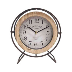 Ρολόι Επιτραπέζιο 133-121-518 25x8x26cm Natural Μέταλλο,Ξύλο
